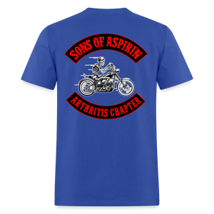 Sons of Aspirin Motorcycle Bikers Club (Back Print) Classic T-Shirt - royal blue