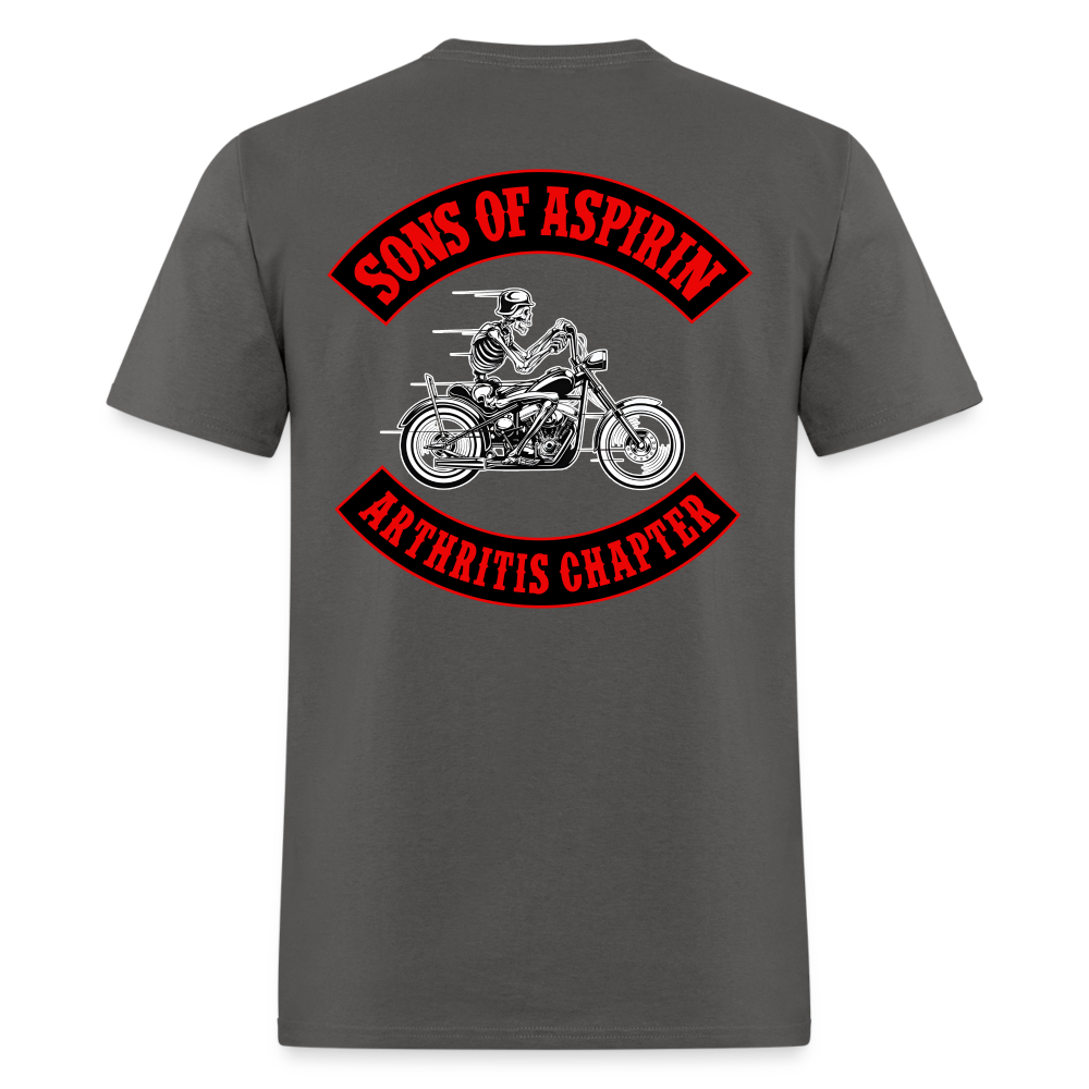 Sons of Aspirin Motorcycle Bikers Club (Back Print) Classic T-Shirt - charcoal