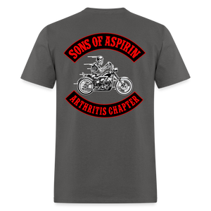 Sons of Aspirin Motorcycle Bikers Club (Back Print) Classic T-Shirt - charcoal