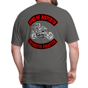 Sons of Aspirin Motorcycle Bikers Club (Back Print) Classic T-Shirt - charcoal