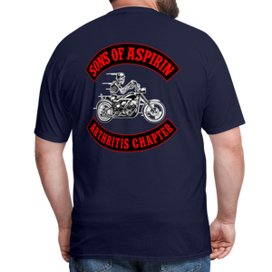 Sons of Aspirin Motorcycle Bikers Club (Back Print) Classic T-Shirt - navy