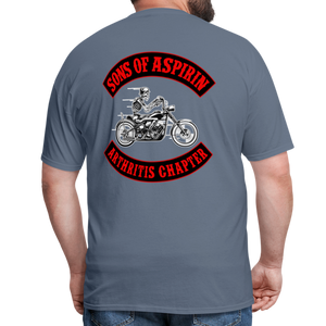 Sons of Aspirin Motorcycle Bikers Club (Back Print) Classic T-Shirt - denim