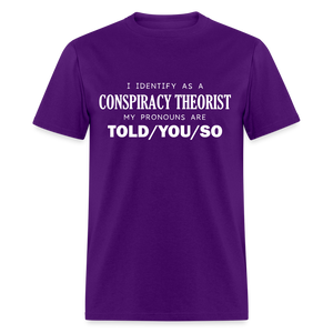 I Identify as a Conspiracy Theorist Men's Classic T-Shirt - purple