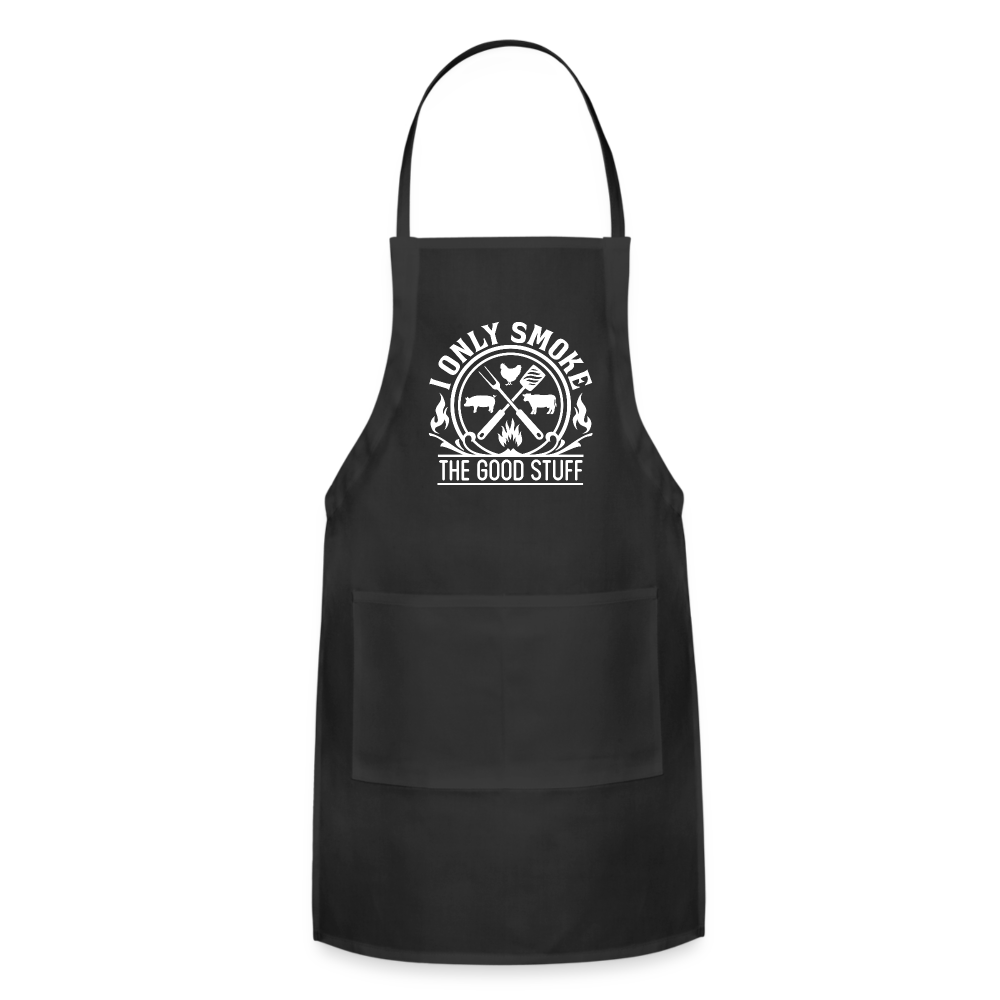 I Only Smoke The Good Stuff Men's Adjustable Apron - black