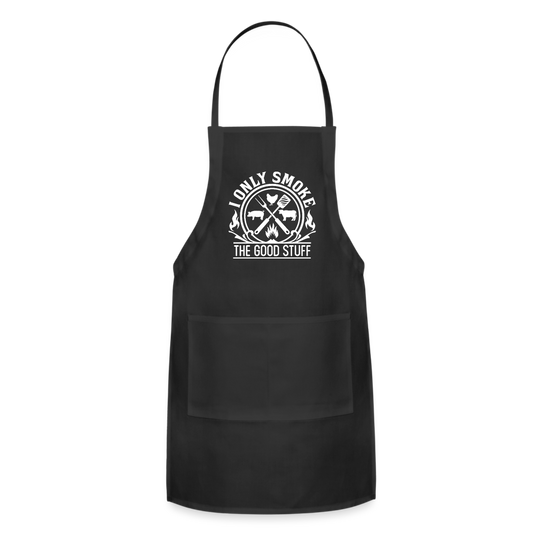 I Only Smoke The Good Stuff Men's Adjustable Apron - black