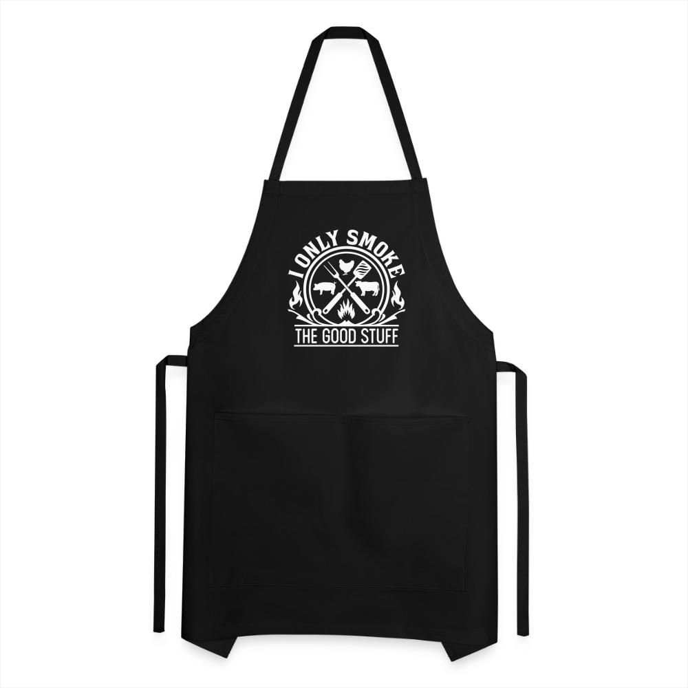 I Only Smoke The Good Stuff Men's Adjustable Apron - black