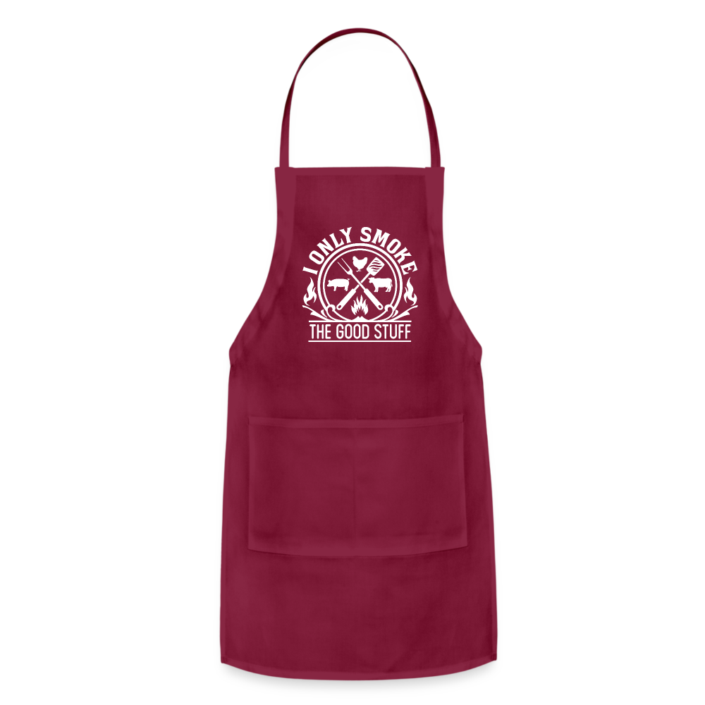 I Only Smoke The Good Stuff Men's Adjustable Apron - burgundy