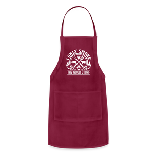 I Only Smoke The Good Stuff Men's Adjustable Apron - burgundy