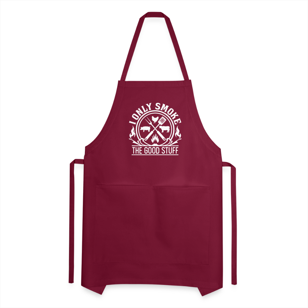 I Only Smoke The Good Stuff Men's Adjustable Apron - burgundy