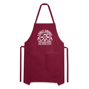 I Only Smoke The Good Stuff Men's Adjustable Apron - burgundy