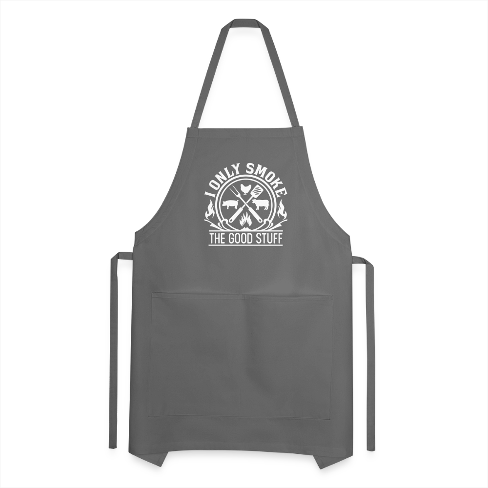 I Only Smoke The Good Stuff Men's Adjustable Apron - charcoal