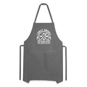 I Only Smoke The Good Stuff Men's Adjustable Apron - charcoal