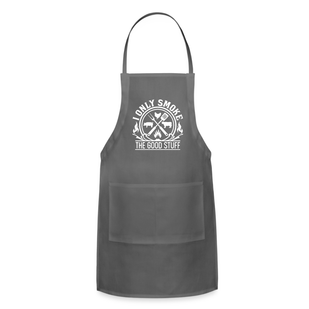 I Only Smoke The Good Stuff Men's Adjustable Apron - charcoal