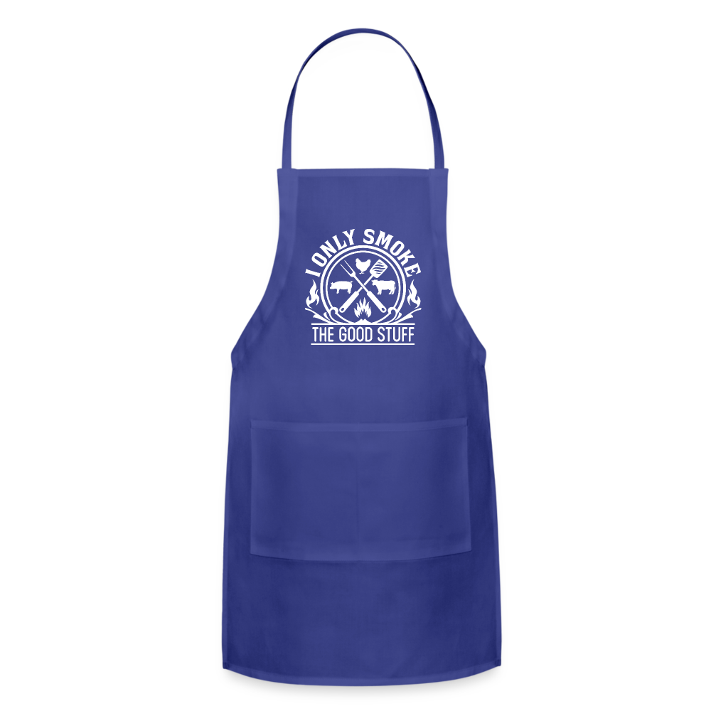 I Only Smoke The Good Stuff Men's Adjustable Apron - royal blue