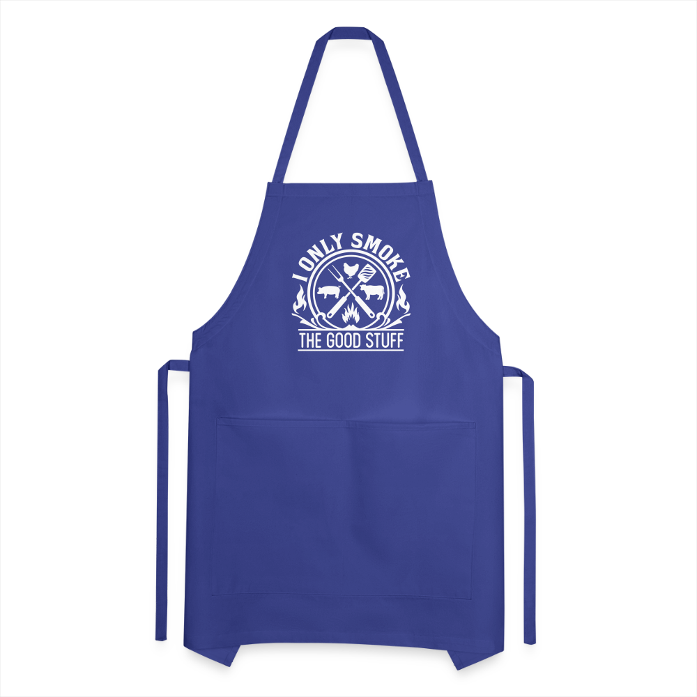 I Only Smoke The Good Stuff Men's Adjustable Apron - royal blue