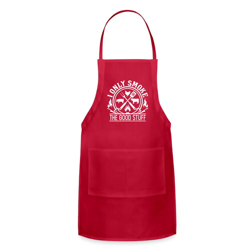 I Only Smoke The Good Stuff Men's Adjustable Apron - red