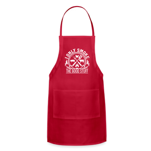 I Only Smoke The Good Stuff Men's Adjustable Apron - red