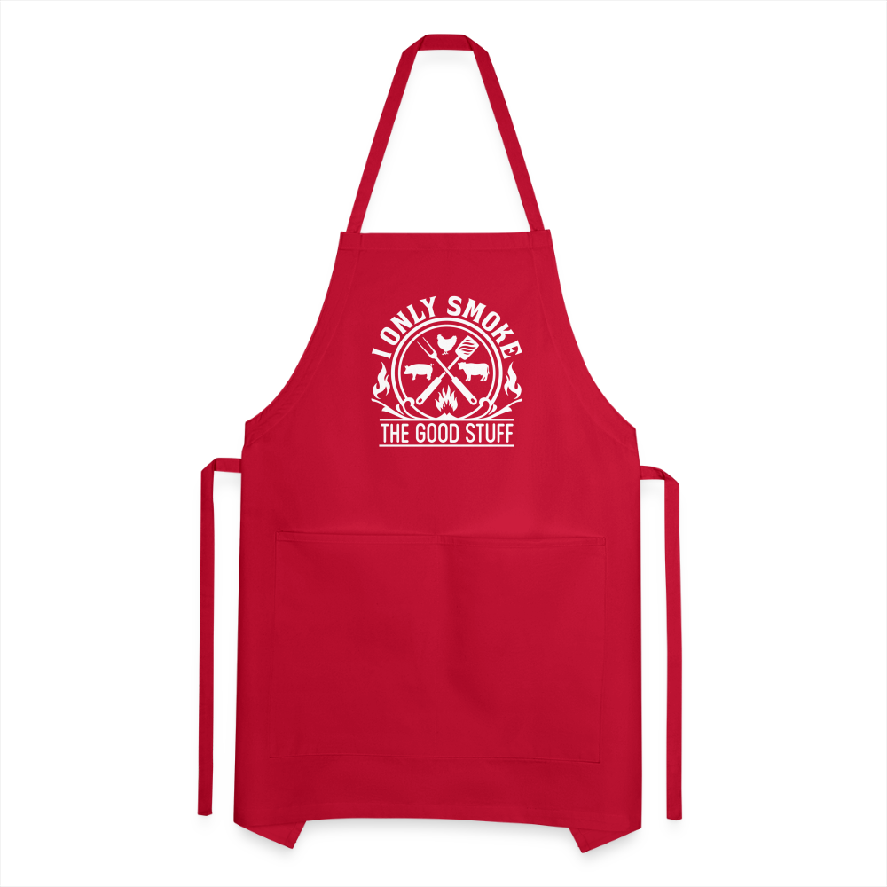 I Only Smoke The Good Stuff Men's Adjustable Apron - red