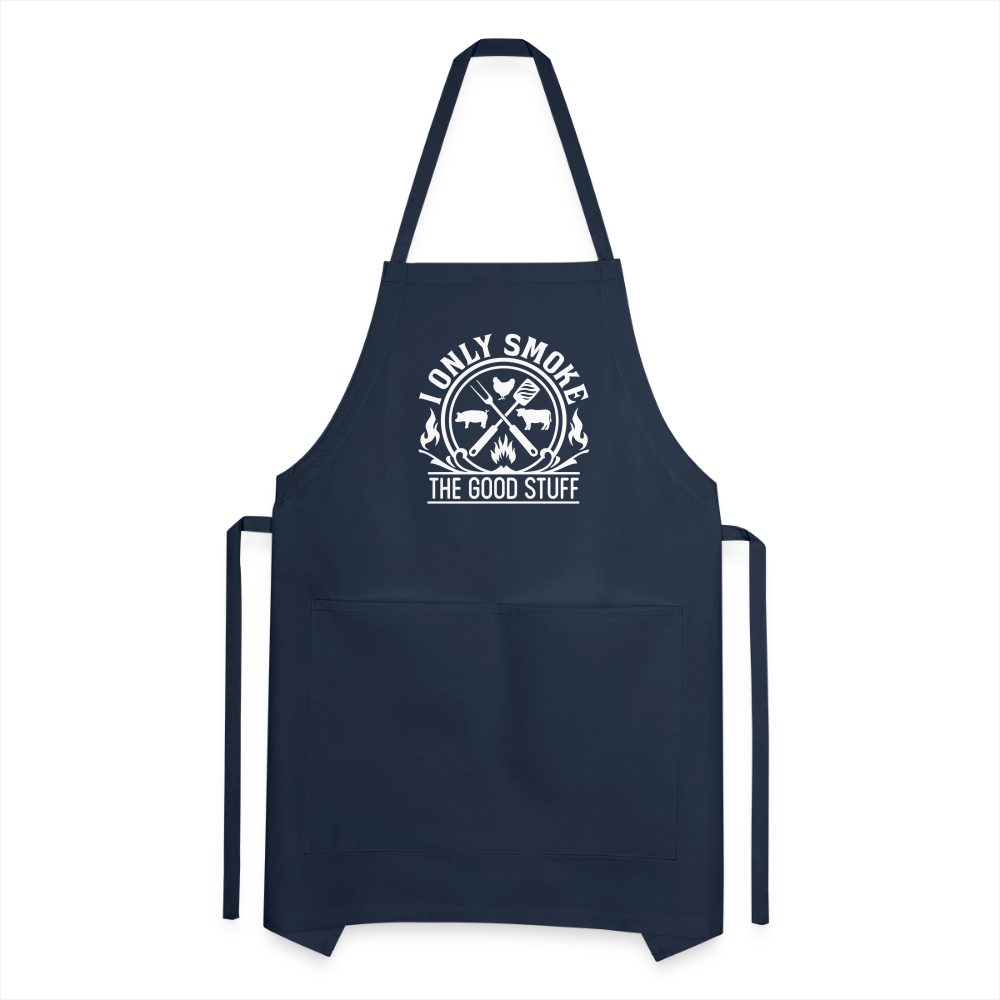 I Only Smoke The Good Stuff Men's Adjustable Apron - navy