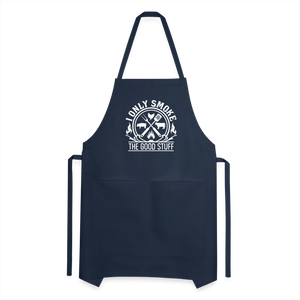 I Only Smoke The Good Stuff Men's Adjustable Apron - navy