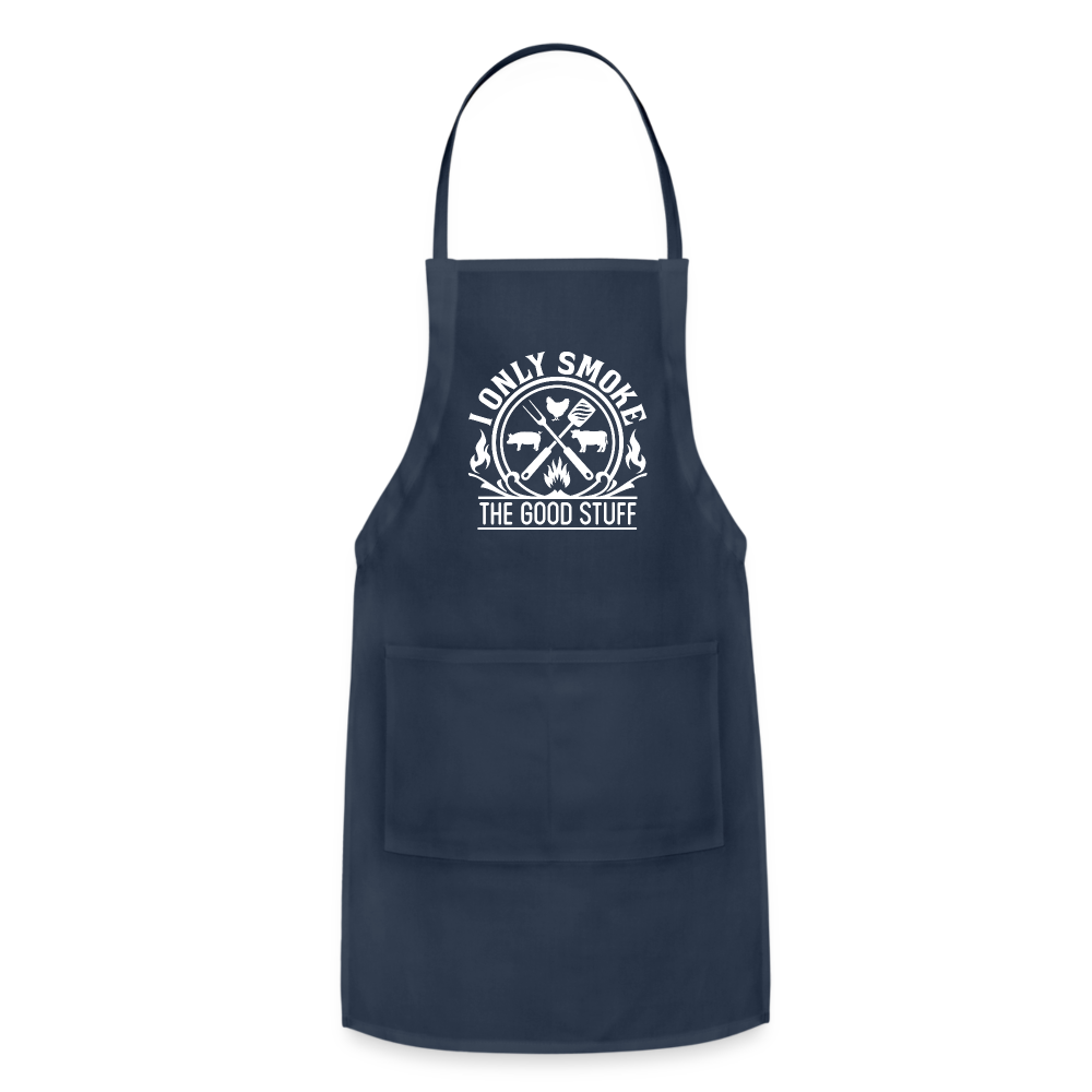 I Only Smoke The Good Stuff Men's Adjustable Apron - navy