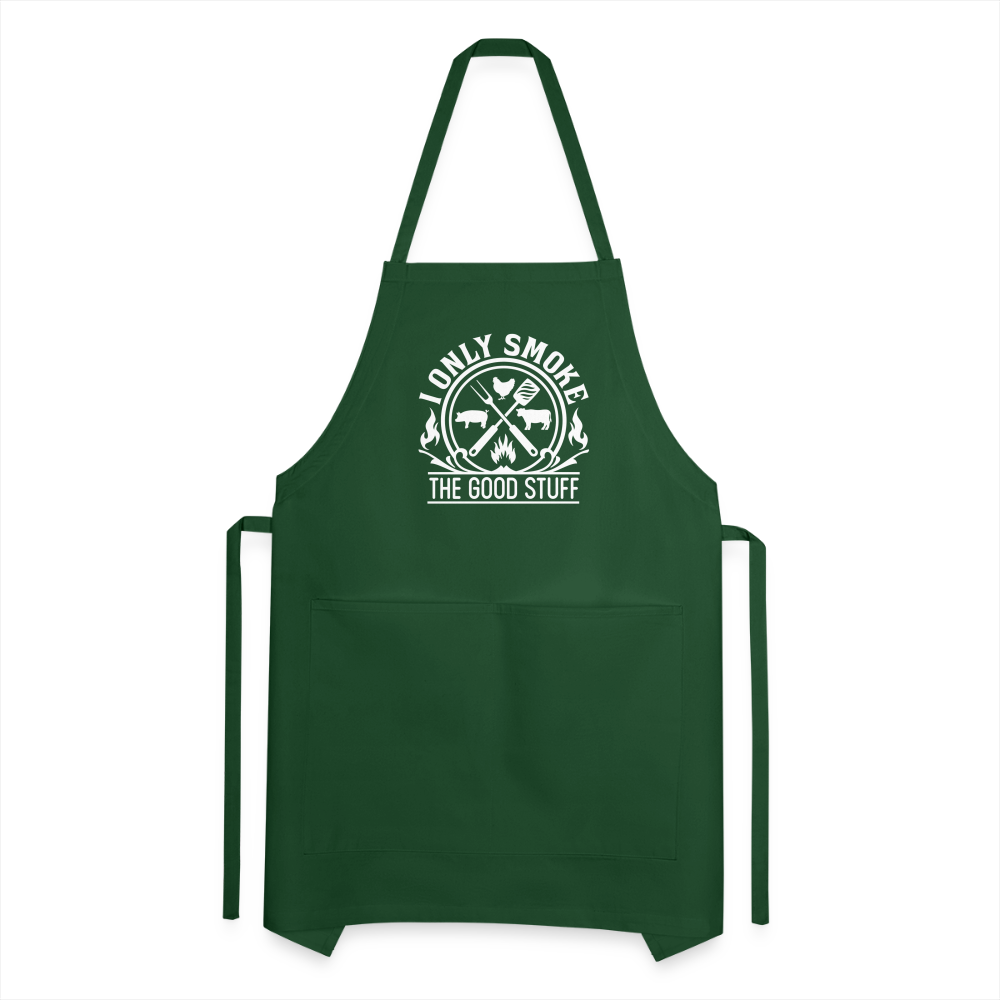 I Only Smoke The Good Stuff Men's Adjustable Apron - forest green