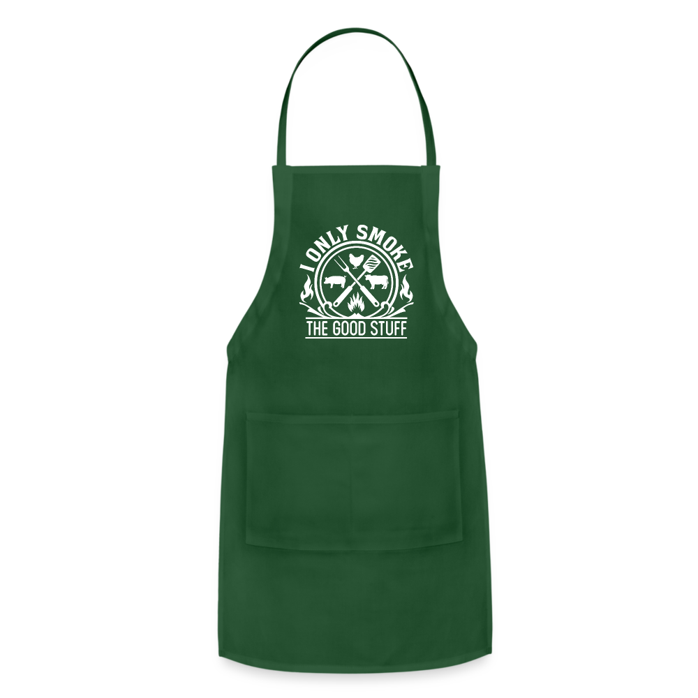 I Only Smoke The Good Stuff Men's Adjustable Apron - forest green