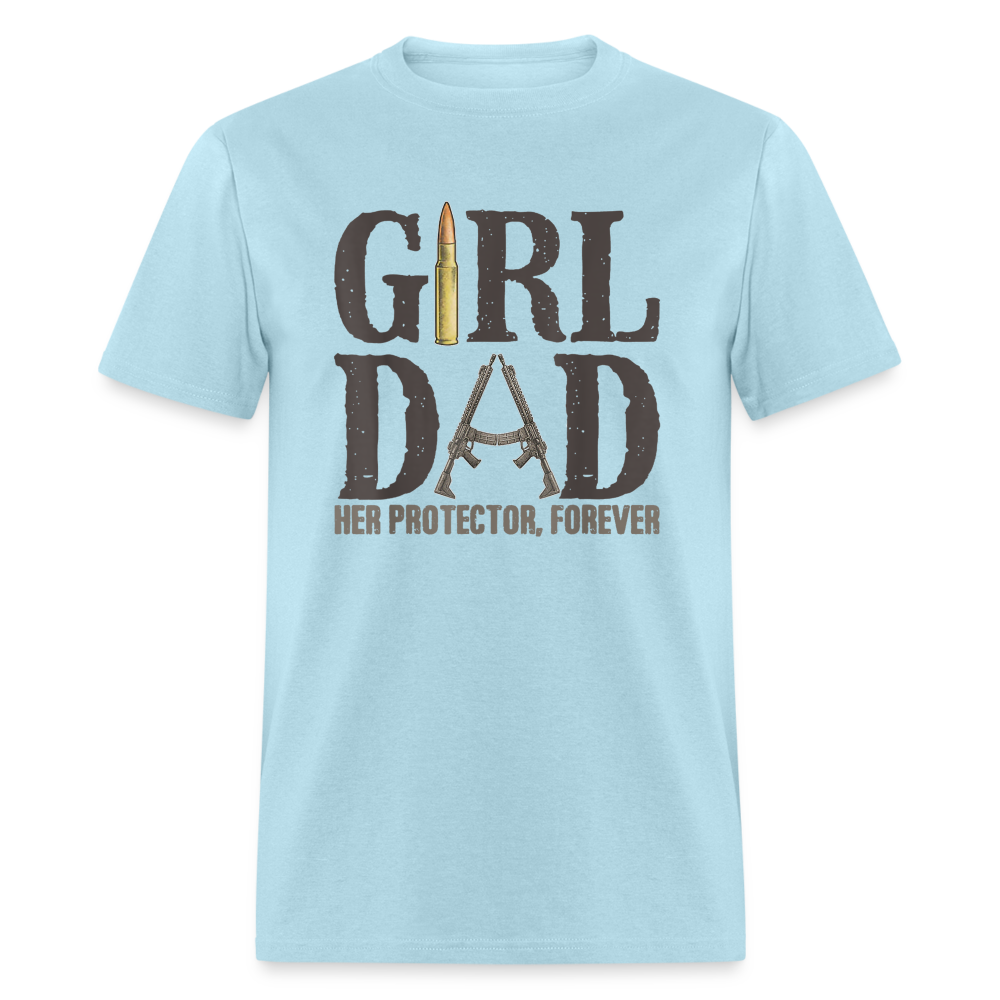 Girl Dad - Her Protector, Forever Classic T-Shirt - powder blue