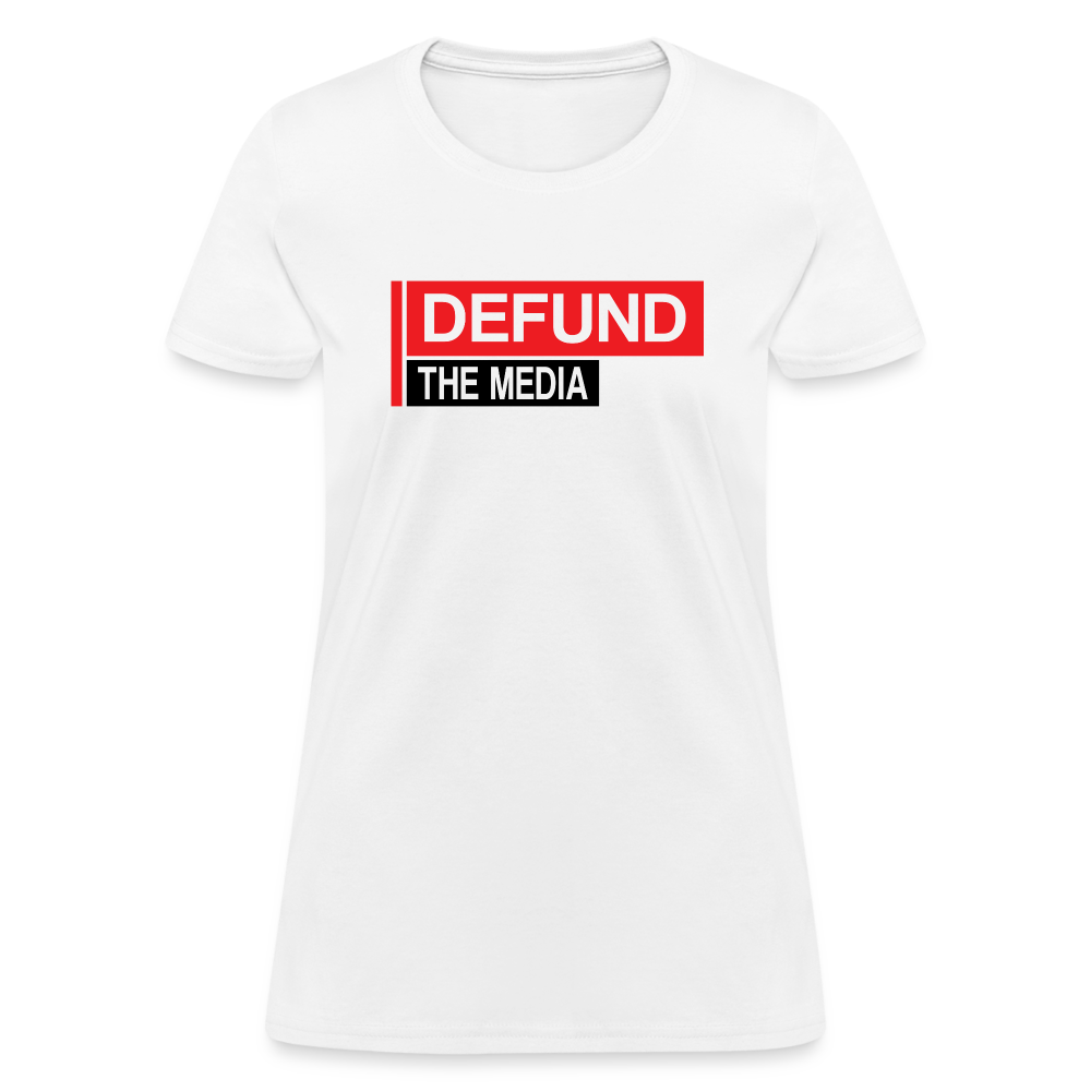 Defund The Media Women's T-Shirt - white