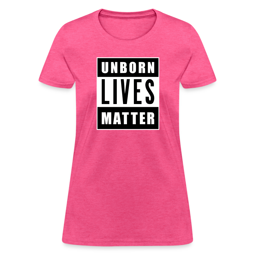 Unborn Lives Matter Women's T-Shirt - heather pink