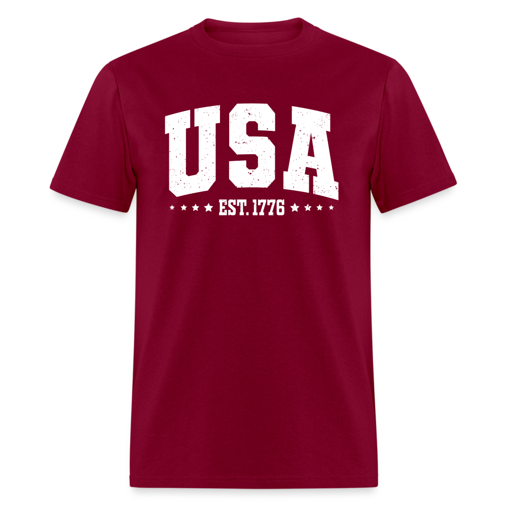 Retro USA Est 1776  Classic T-Shirt - burgundy