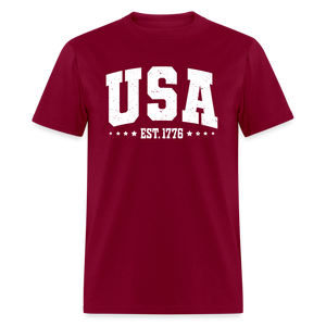 Retro USA Est 1776  Classic T-Shirt - burgundy