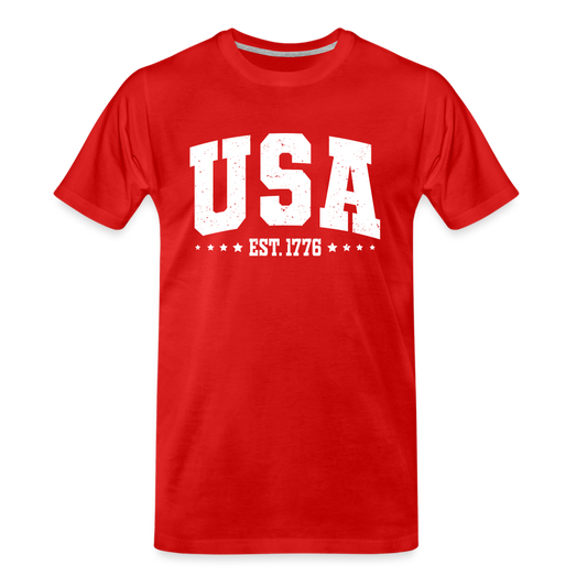 Vintage USA Est 1776 Men’s Premium Organic T-Shirt - red