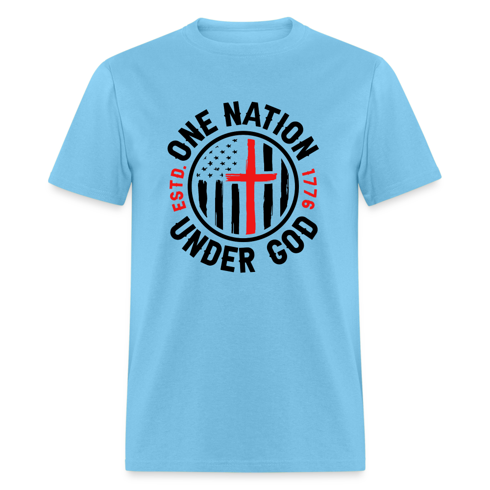 One Nation Under God Classic T-Shirt - aquatic blue