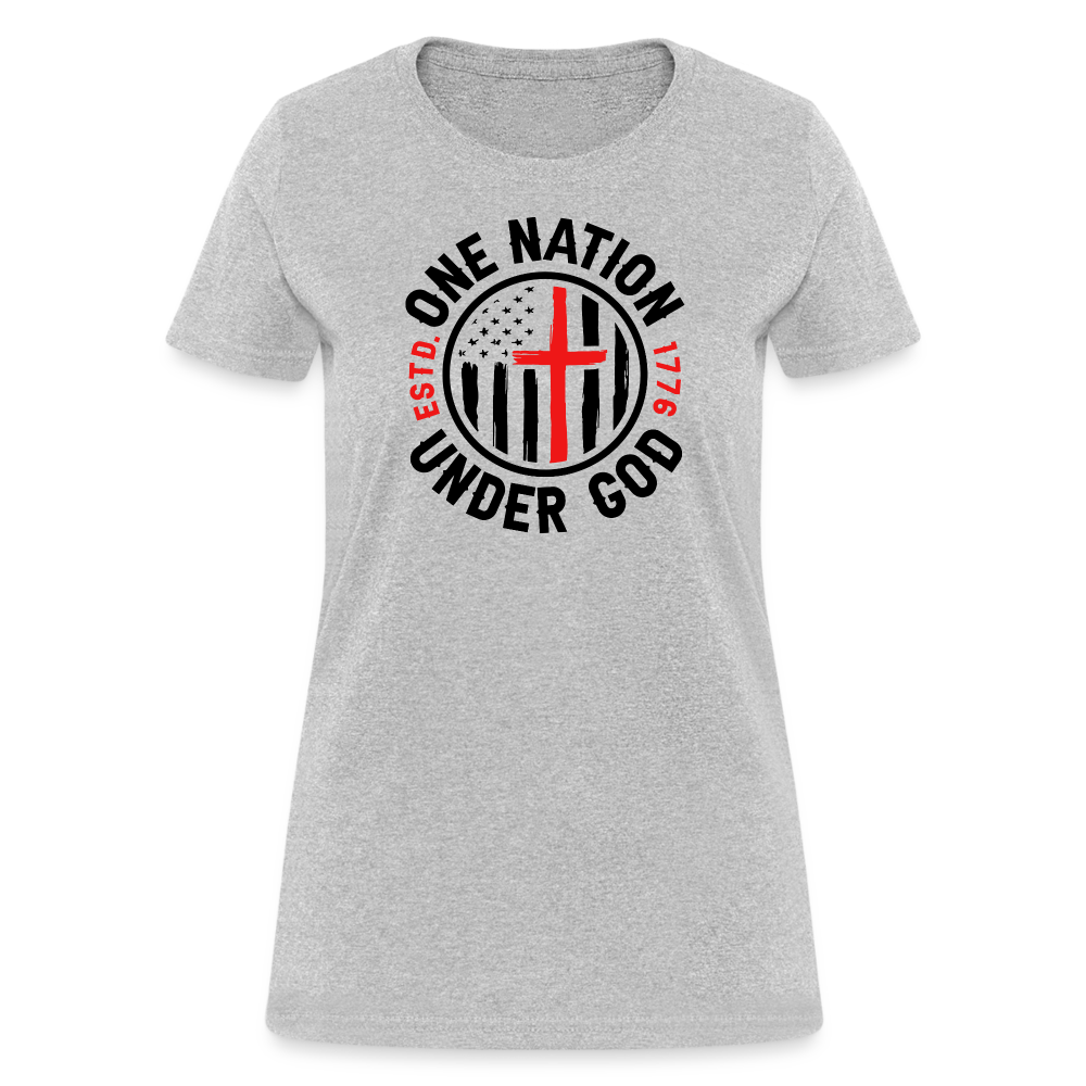 One Nation Under God Women's T-Shirt - heather gray