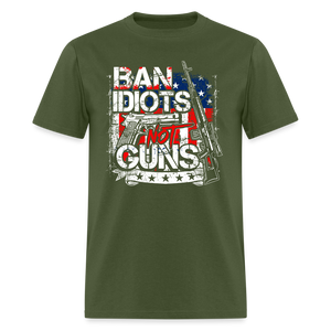 Ban idiots not Guns Classic T-Shirt - military green