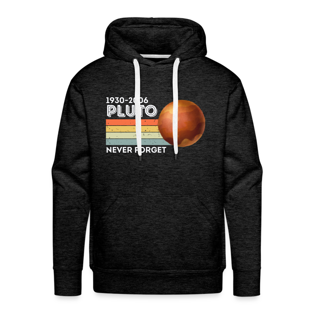 1930-2006 Pluto Never Forget Funny Men’s Premium Hoodie - charcoal grey