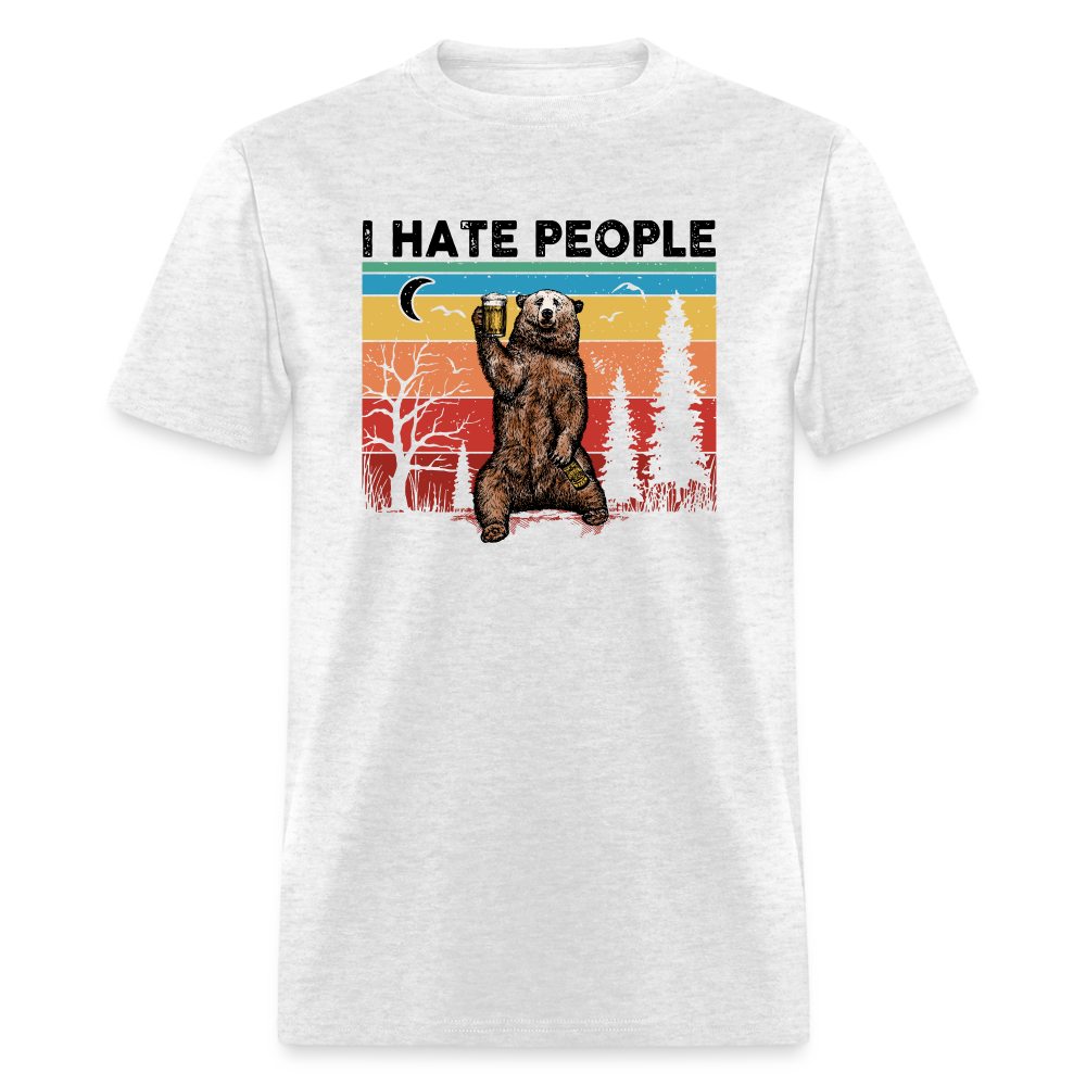 I Hate People - Grizzly Bear Funny Camping Classic T-Shirt - light heather gray