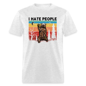 I Hate People - Grizzly Bear Funny Camping Classic T-Shirt - light heather gray