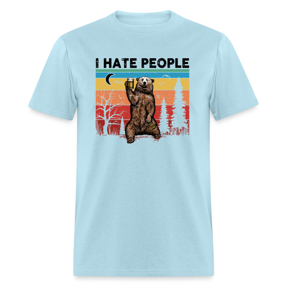 I Hate People - Grizzly Bear Funny Camping Classic T-Shirt - powder blue