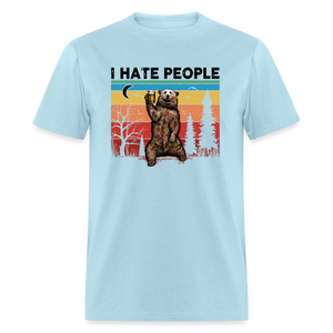 I Hate People - Grizzly Bear Funny Camping Classic T-Shirt - powder blue