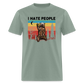 I Hate People - Grizzly Bear Funny Camping Classic T-Shirt - sage