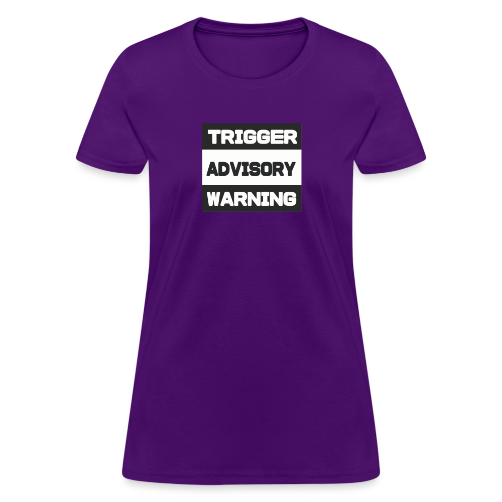 Trigger Advisory Warning Women's T-Shirt - purple