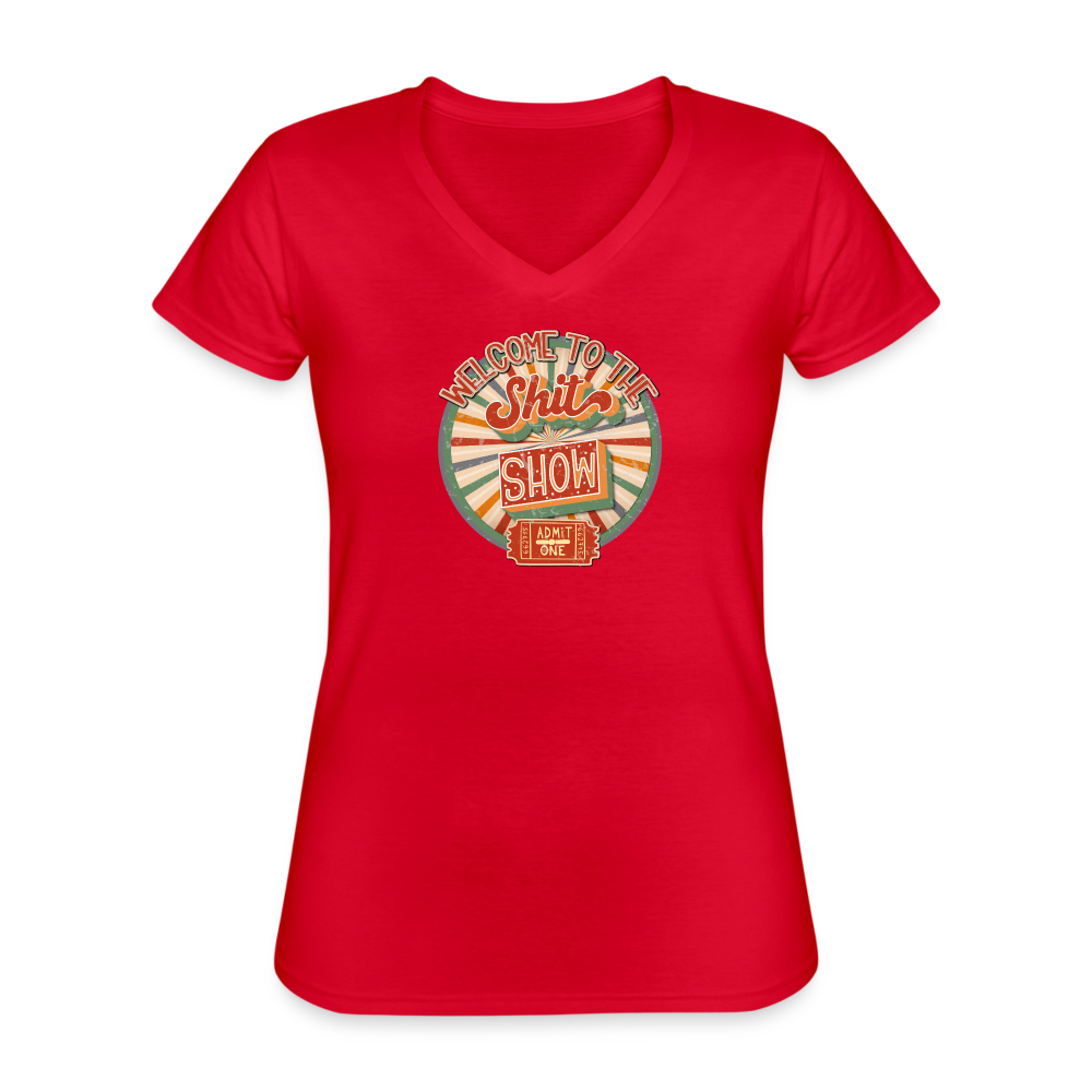 Retro Welcome to the shit show Women's V-Neck T-Shirt - red