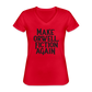 Make Orwell Fiction Again Women's V-Neck T-Shirt - red