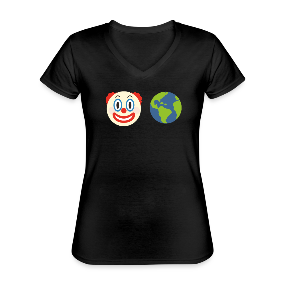 Clown World Women's V-Neck T-Shirt - black