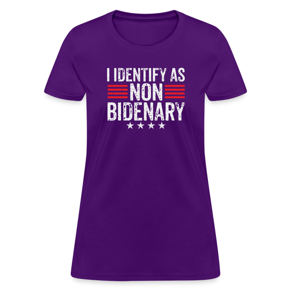 I Identify as Non-Bidenary Women's T-Shirt - purple