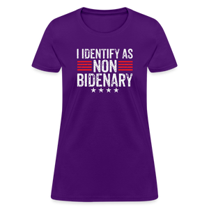 I Identify as Non-Bidenary Women's T-Shirt - purple