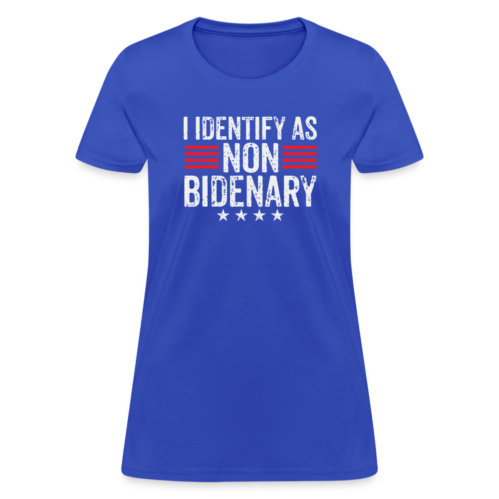 I Identify as Non-Bidenary Women's T-Shirt - royal blue