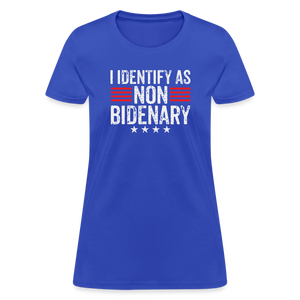 I Identify as Non-Bidenary Women's T-Shirt - royal blue